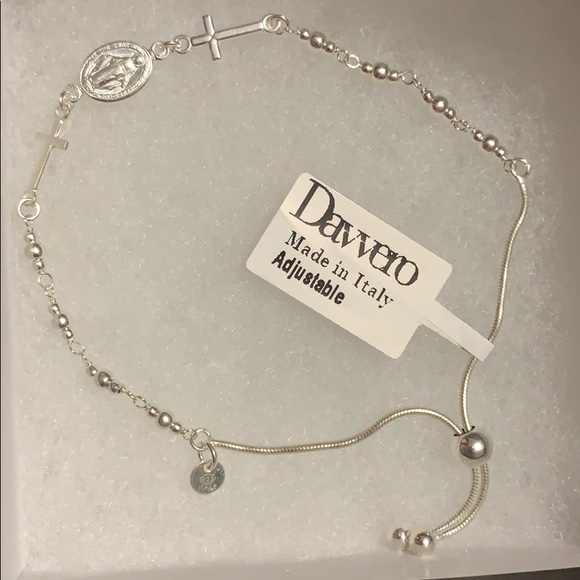 925 SS Davvero Mama Mary with cross Bracelet - Picture 2 of 6